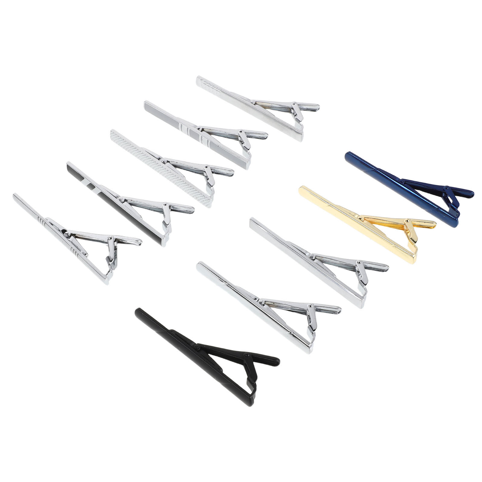 Tie Bar Set Gift - Conjunto de 10 Prendedores de Gravata