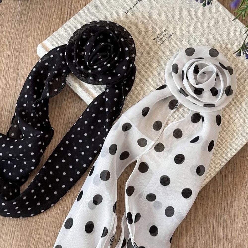 Ascot Neck Scarf - Novo Lenço Longo de Chiffon Destacável,