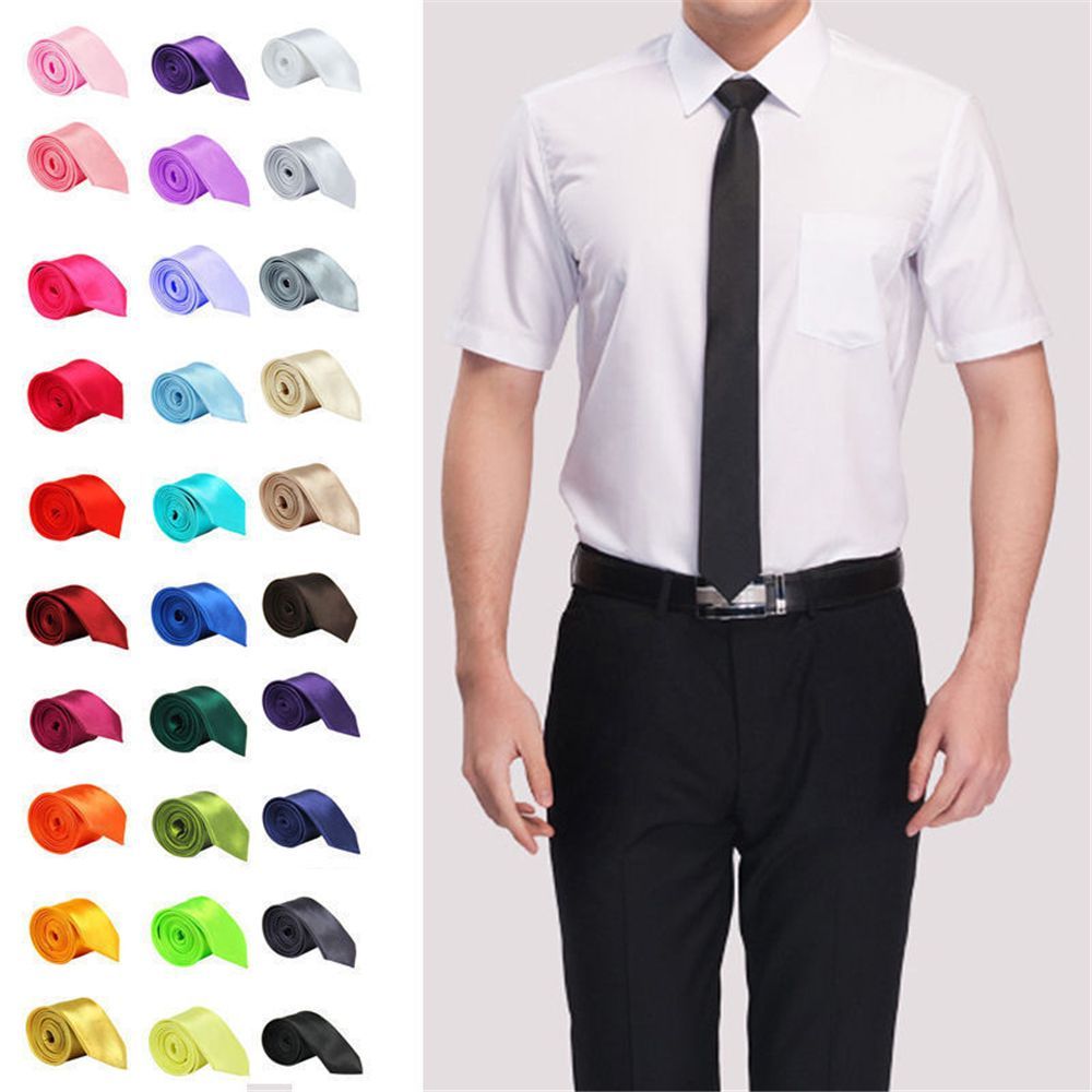 Skinny Tie Men - Gravata Slim de Seda Lisa para