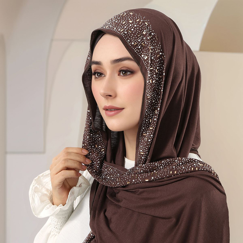 Bandana Cotton - Lenço Hijab de Algodão com Strass