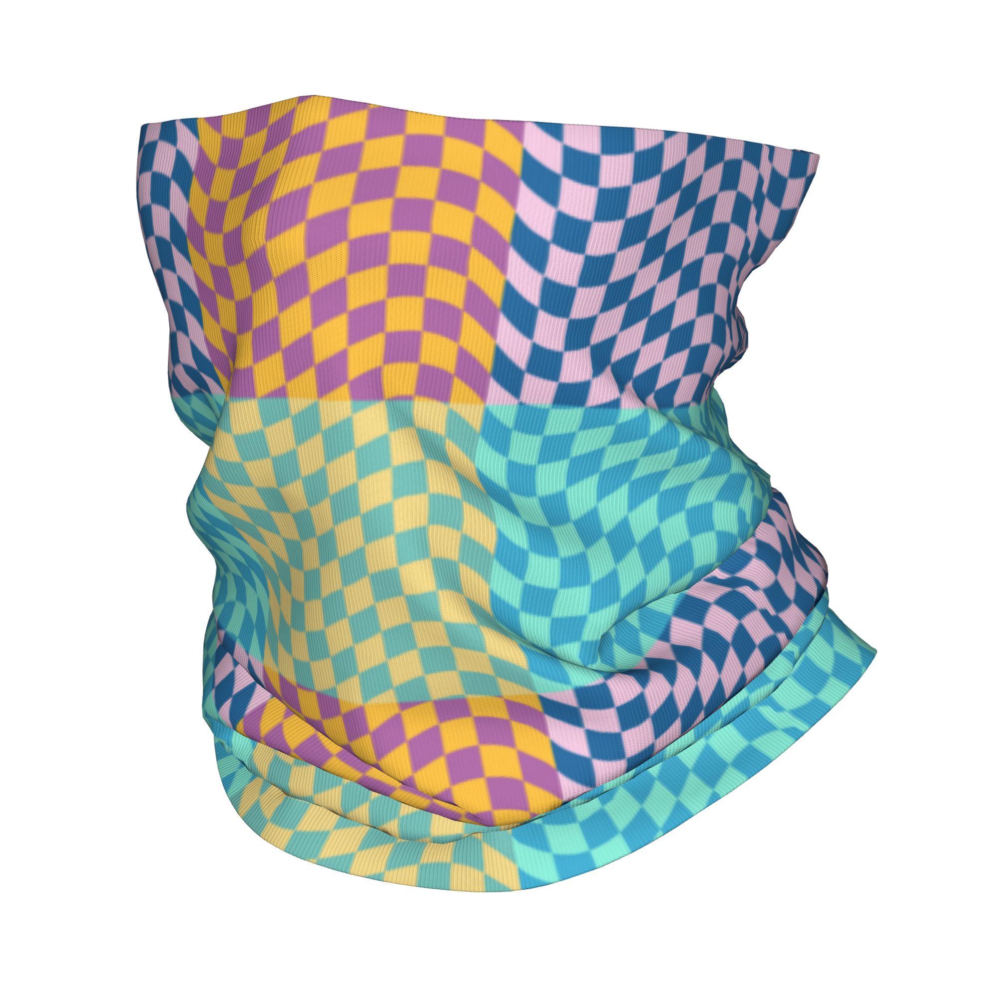 Neck Warmer Tube - Bandana xadrez colorida personalizada, polaina para