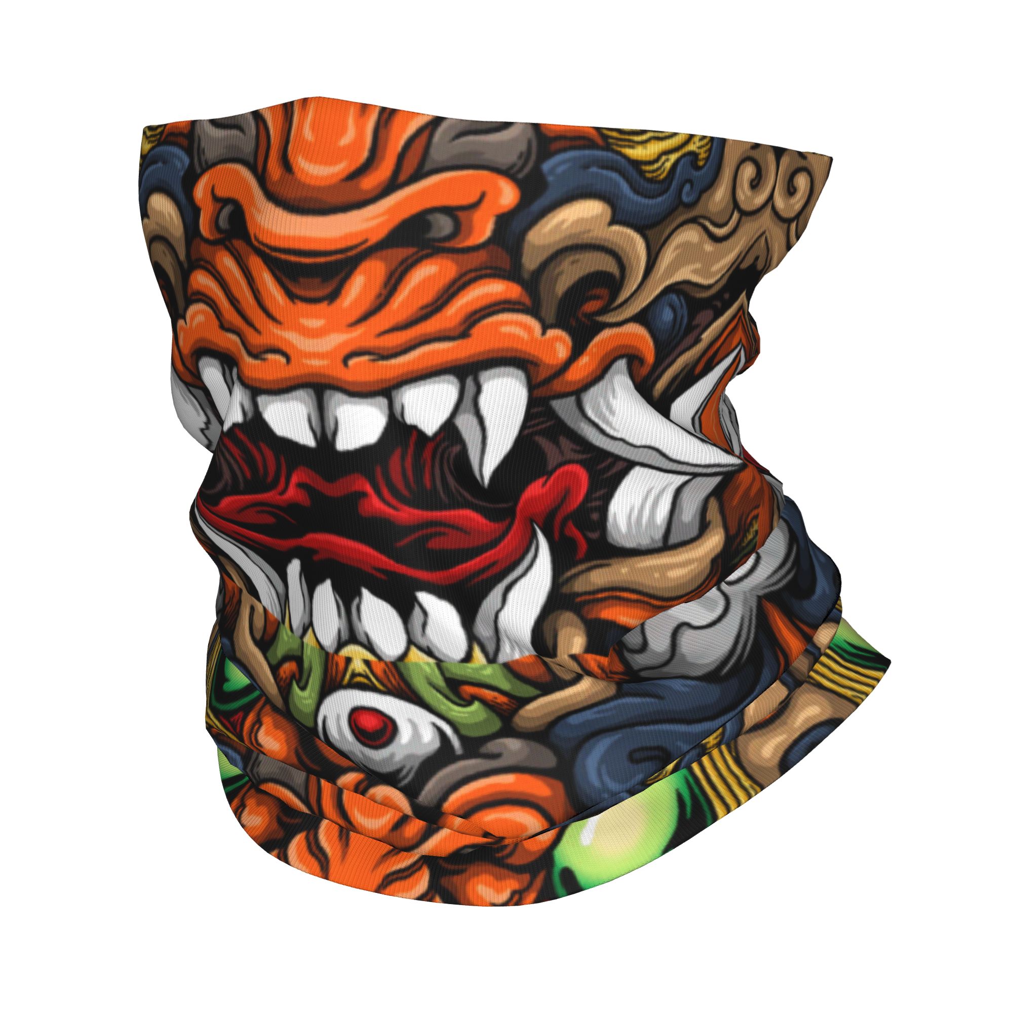 Neck Warmer Tube - Personalizado samurai demônio oni inverno bandana