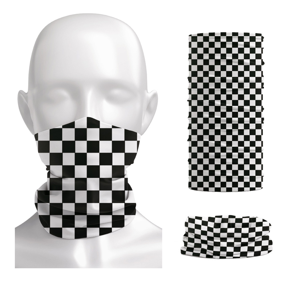Neck Warmer Tube - Xadrez ska impresso bandana pescoço mais