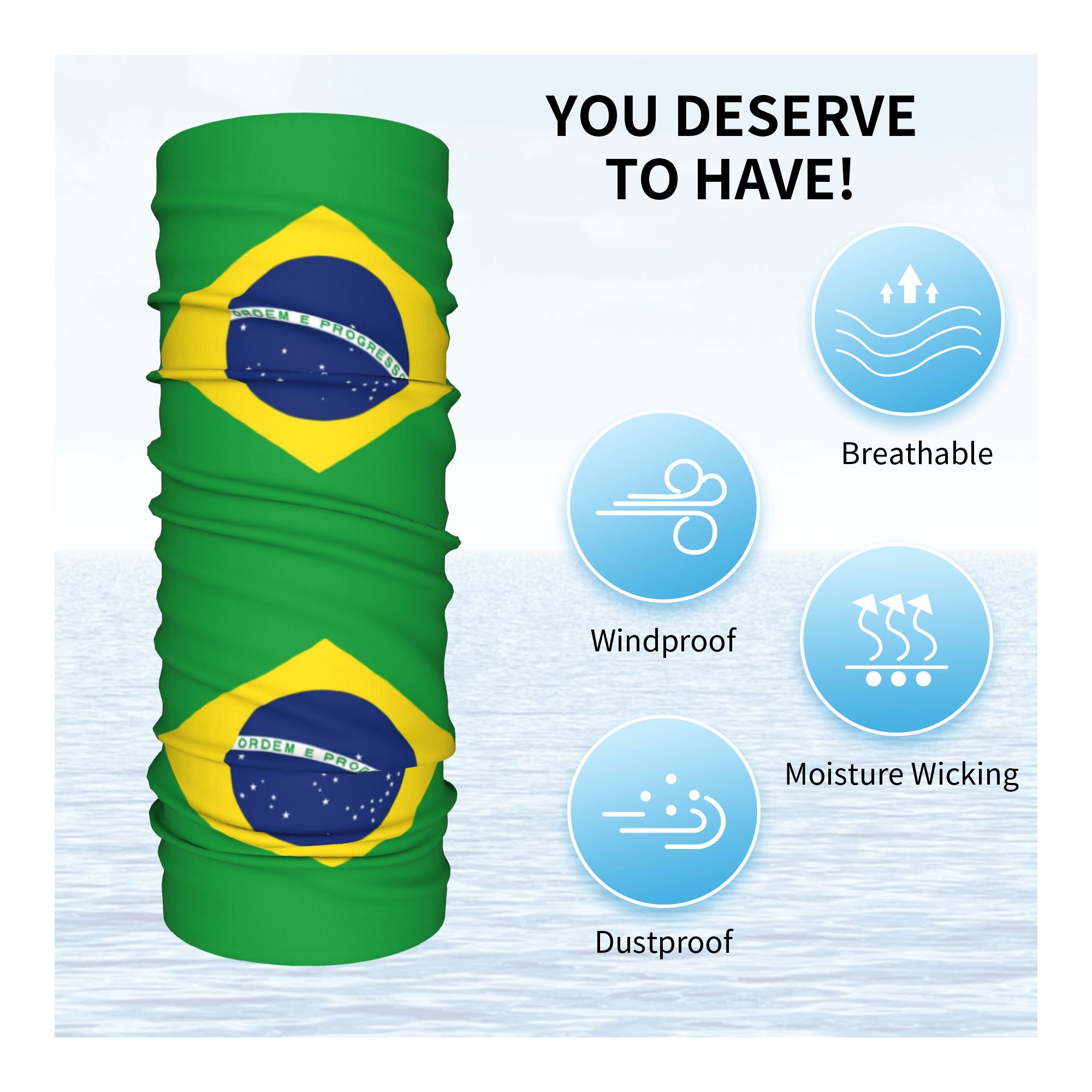 Bandana com bandeira do Brasil - Neck Warmer Tube avaliação e preço