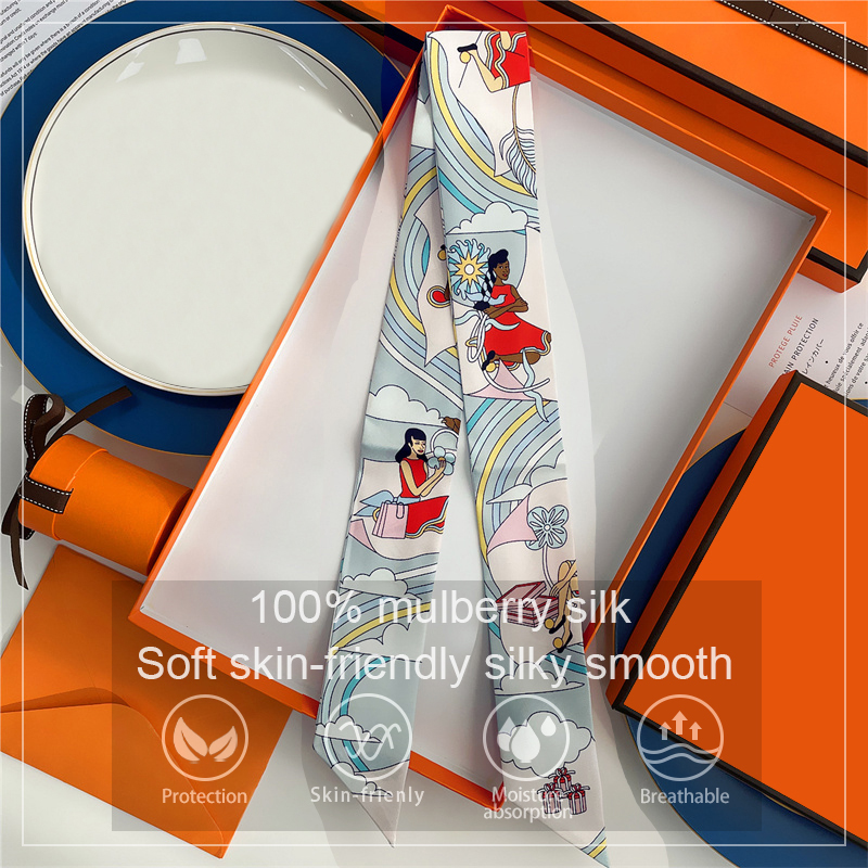 Feminino 100% lenço de seda am - Ascot Neck Scarf avaliação e preço