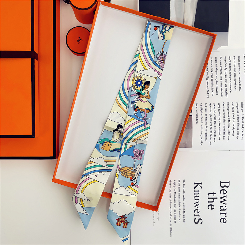 Feminino 100% lenço de seda am - Ascot Neck Scarf avaliação e preço