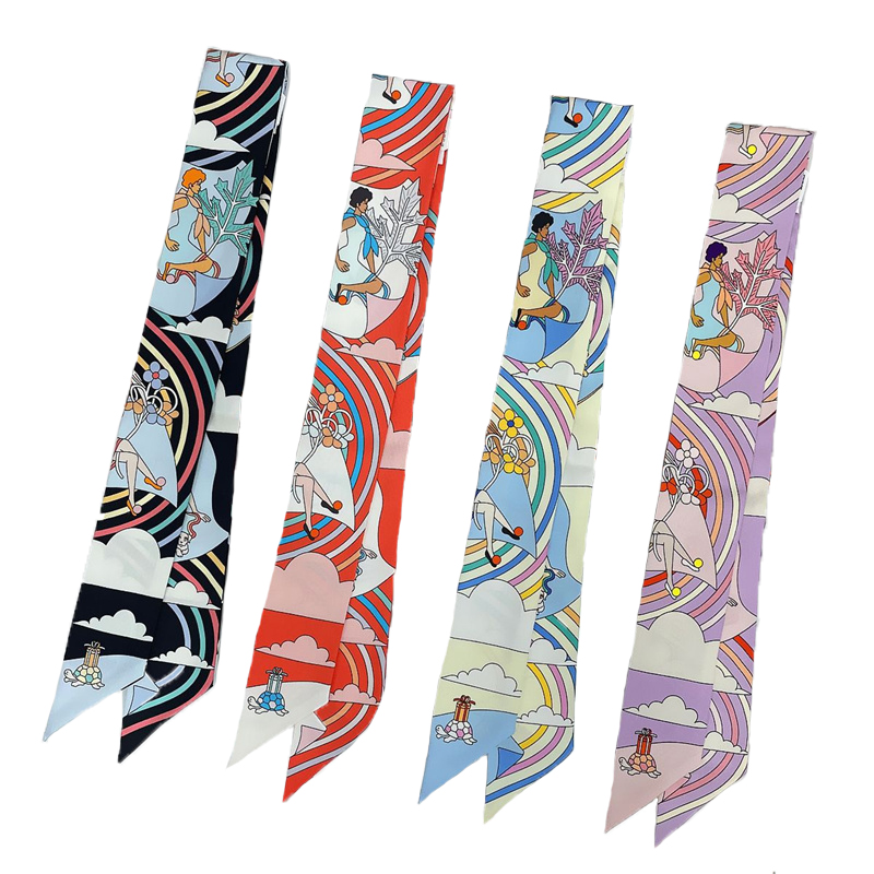 Feminino 100% lenço de seda am - Ascot Neck Scarf avaliação e preço