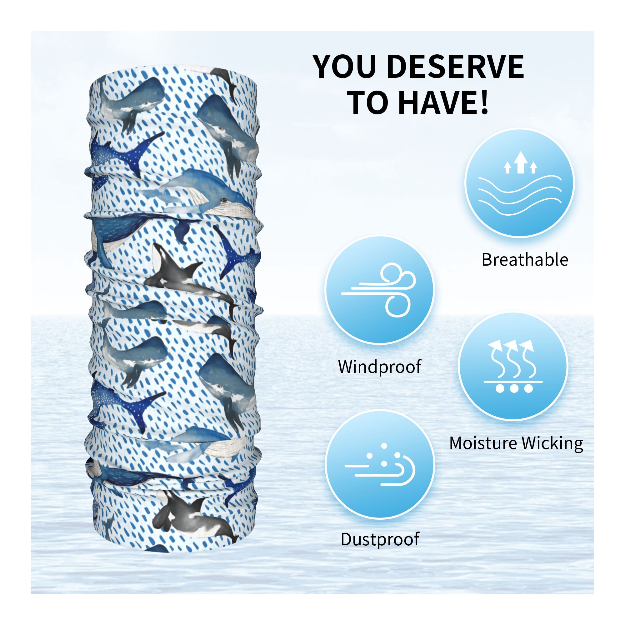 Personalizado azul aquarela tu - Neck Warmer Tube avaliação e preço