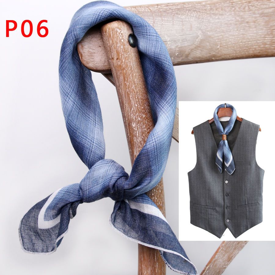 Lenço quadrado masculino com b - Ascot Neck Scarf avaliação e preço