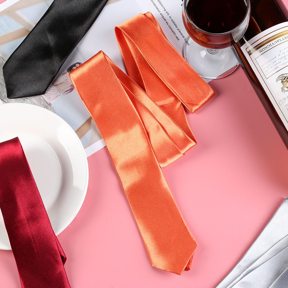 Gravata Slim de Seda Lisa para - Skinny Tie Men avaliação e preço