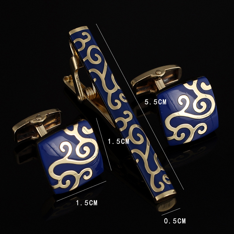 Conjunto de abotoaduras com pr - Tie Bar Set Gift avaliação e preço