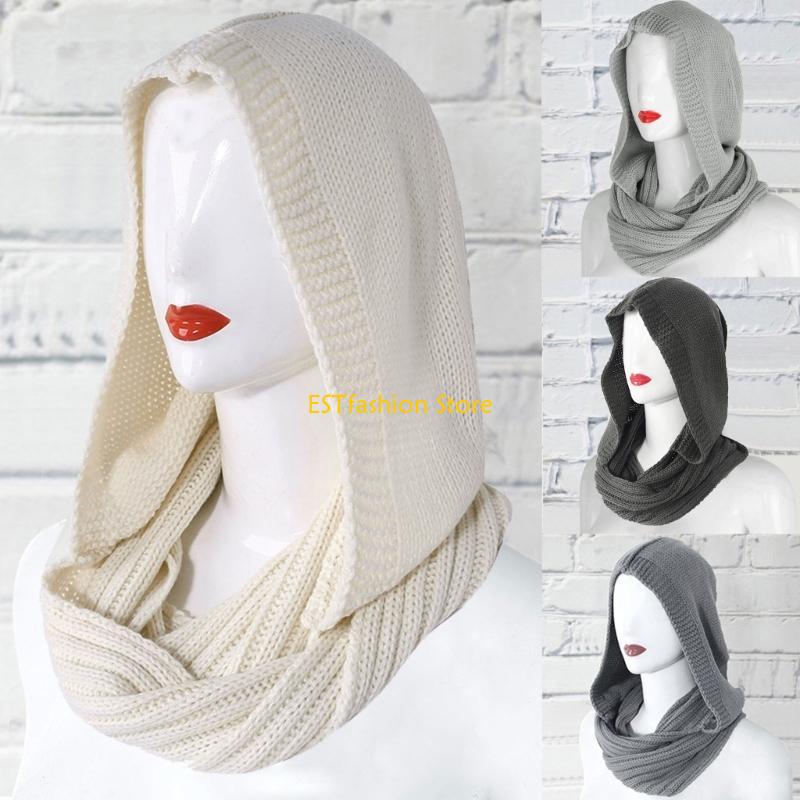 Y5GC feminino capuz malha inve - Infinity Scarf Knit avaliação e preço